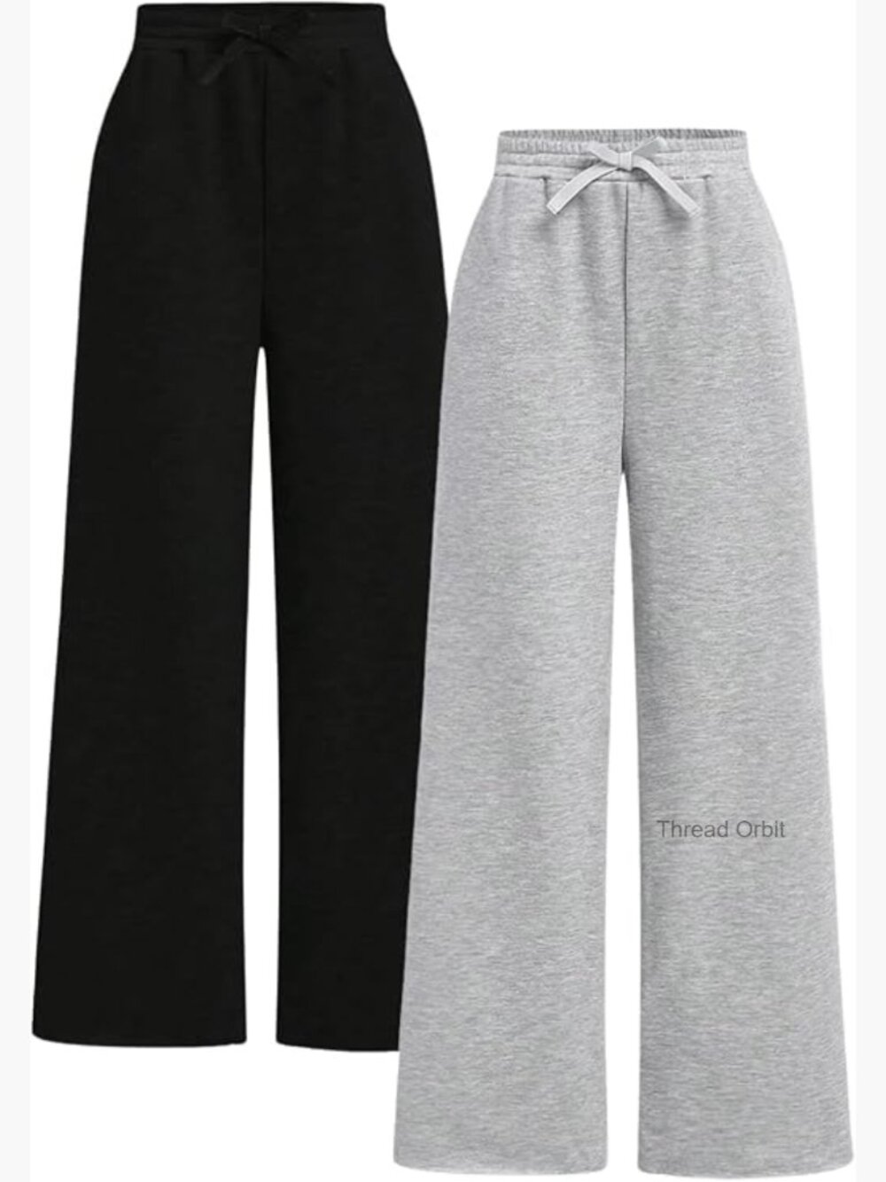 Girl's 2 Pack Wide Leg Sweatpants with Pockets Joggers Trendy Baggy Pants Big